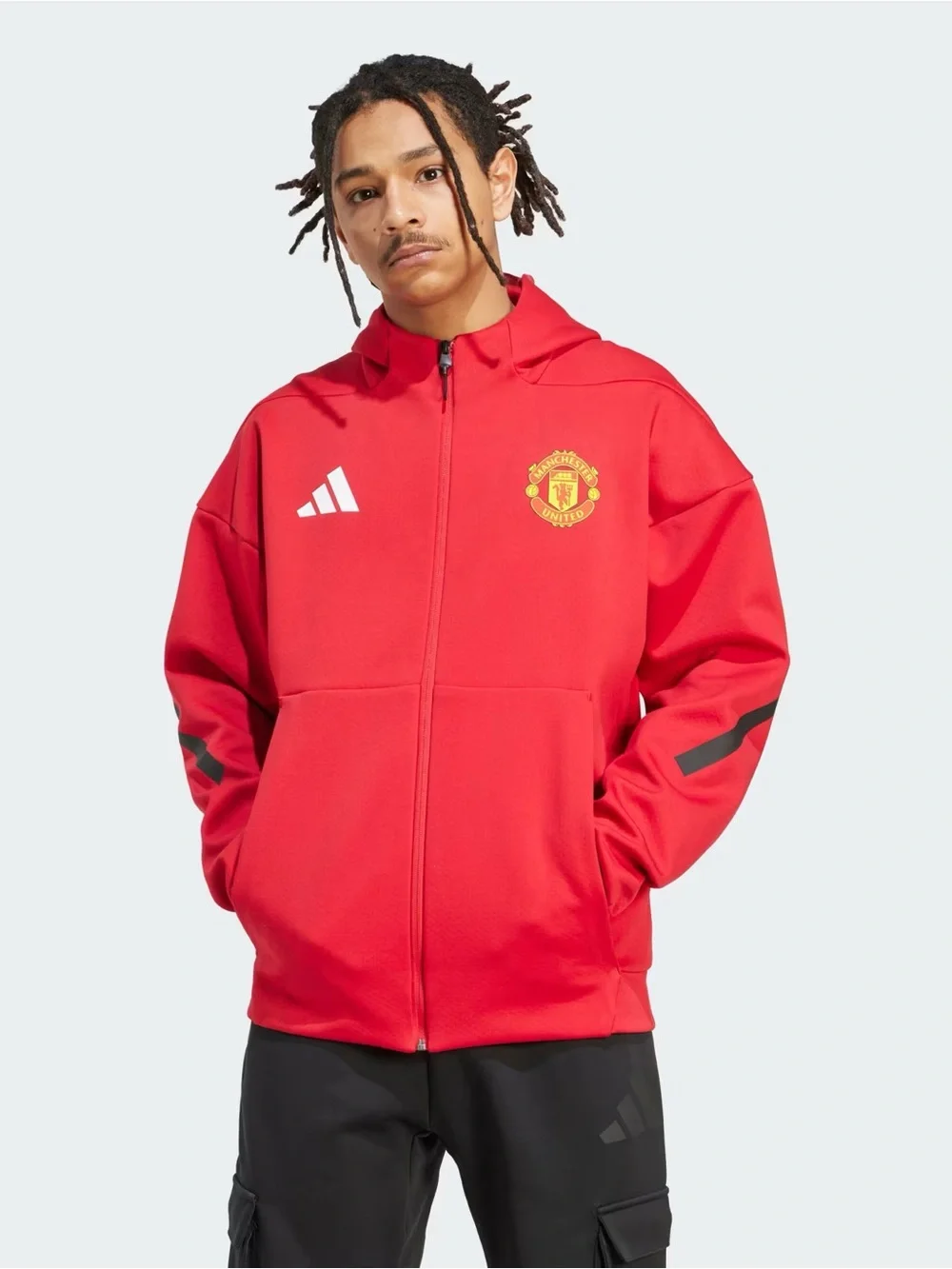 New Adidas Manchester United Z.N.E. Anthem Track Jacket Red Men’s Size XL JN2901